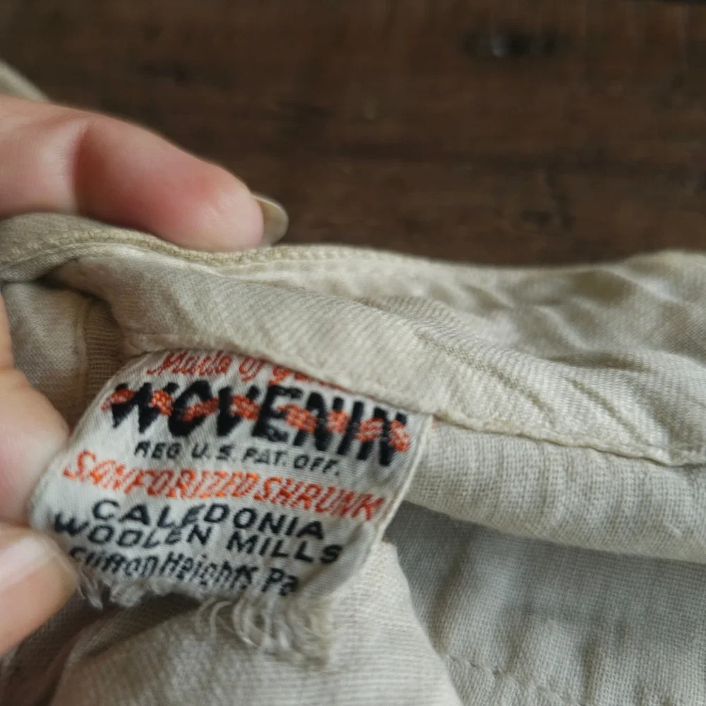 Vintage Caledonia Woolen Knickers Tan Windowpane Sanforized  Mens 1940s Pants